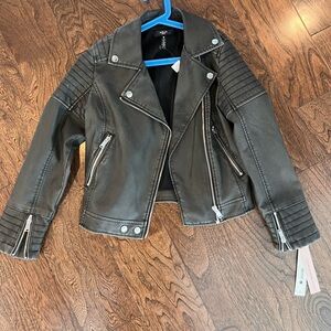 Aqua by Bloomingdales girls faux leather moto jacket - new with tags!
